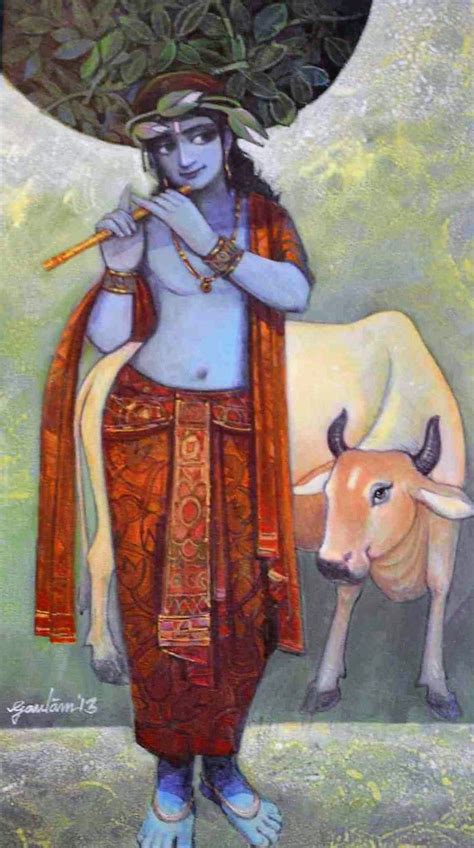 Krishna By Gautama Sankar Krishna Art Krishna Painting Radha