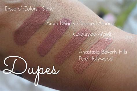 Liquid Lipstick Dupes Anastadia Beverly Hills Pure Hollywood Colourpop Midi Aromi Beauty
