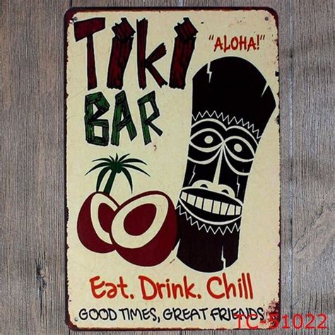 Tiki Bar Antique Bar Party Wall Painting Decor Retro Palque T Craft