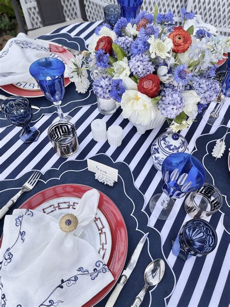Elegant Red White And Blue Tablescape For Patriotic Holidays Ivory