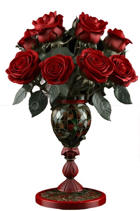 Flower Vase Red Roses In Dynamic Pose Defender Of The Earth Flower Vase Red Roses Flower Vase