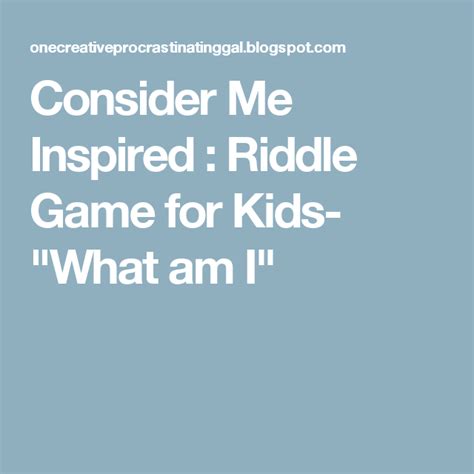 Did you answer this riddle correctly? Riddle Game for Kids- "What am I" | Riddle games, Games ...