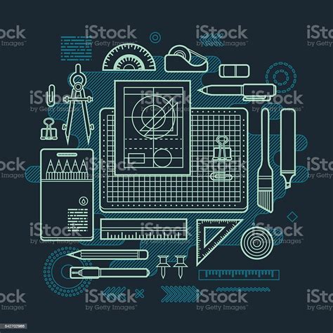 Drafting Flat Design Concept Stock Illustration Download Image Now