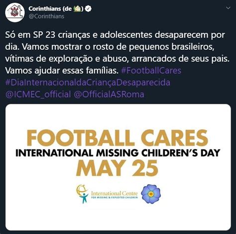 Corinthians Usa Redes Sociais Para Ajudar Na Busca Por Crian As E