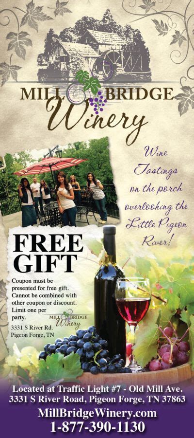 Maybe you would like to learn more about one of these? Mill Bridge Winery - Pigeon Forge, TN - FREE Gift/Souvenir ...
