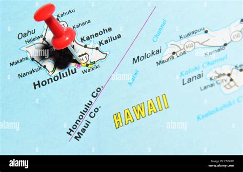 Honolulu On Us Map Stock Photo Alamy