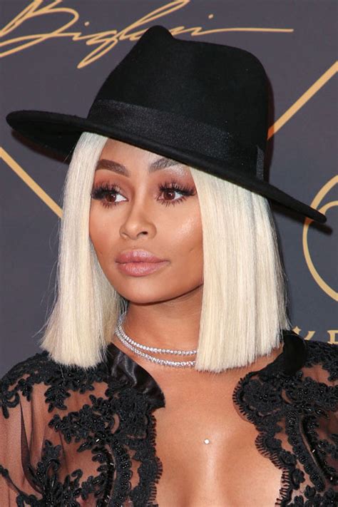 Blac Chyna Straight Platinum Blonde Blunt Cut Hairstyle Steal Her Style