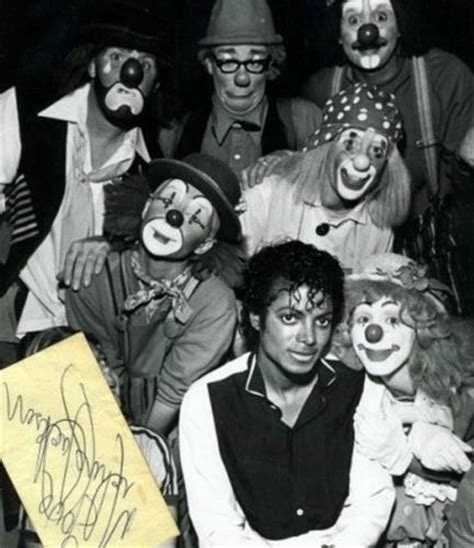Michael Jackson In The Center Of Some Clowns Michael Jackson