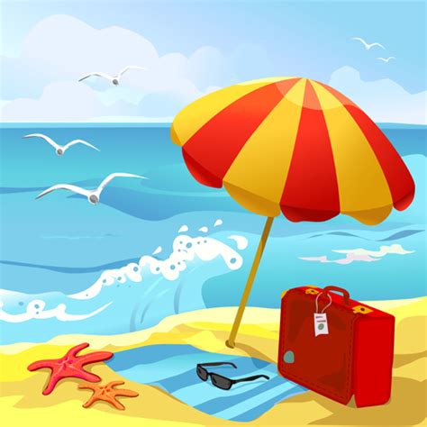 Summer Beach Travel Backgrounds Vector 04 For Free ...