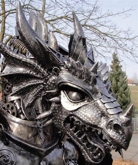 Recycled Metal Made Into Steampunk Sculptures Dragon Art Dragon