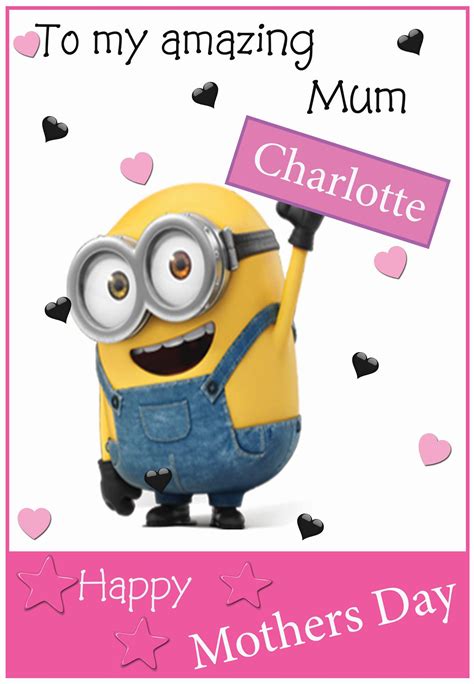 Personalised Minions Theme Mother S Day Card