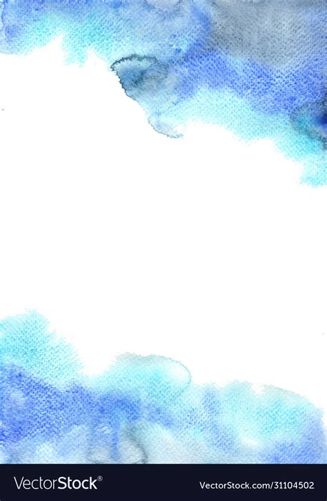 Abstract Fresh Blue And Indigo Watercolor Border Vector Image