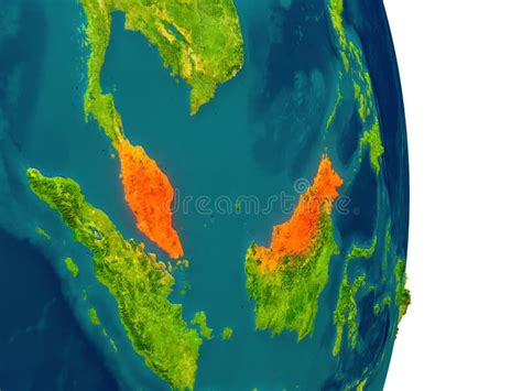 Malaysia On Planet Earth In Space Stock Illustration Illustration Of