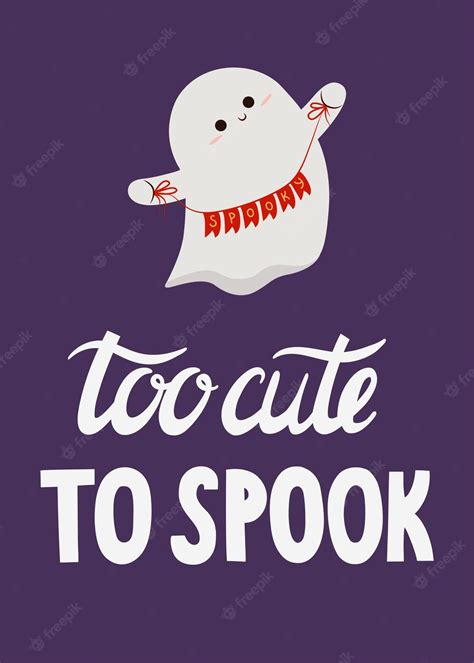 premium vector too cute to spook vector greeting card design with cute ghost halloween ghost