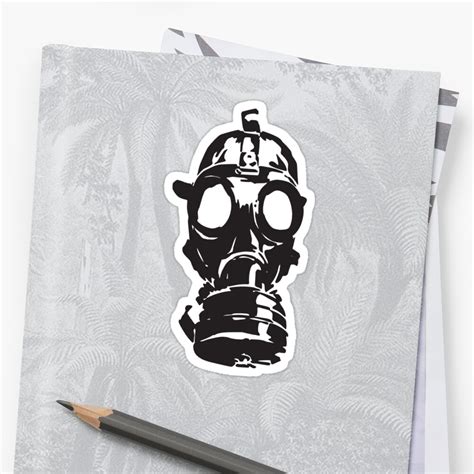 Classic Gas Mask Stencil Sticker By Gtcdesign Redbubble