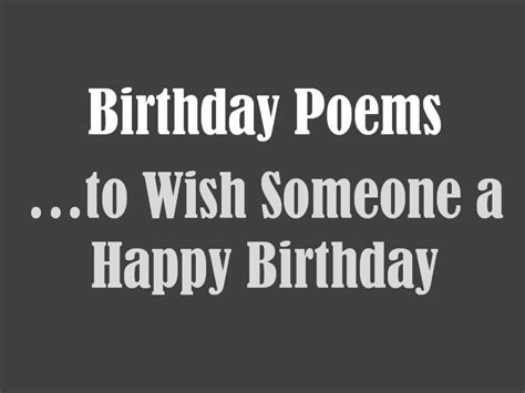 Birthday Poems For Anyone Holidappy