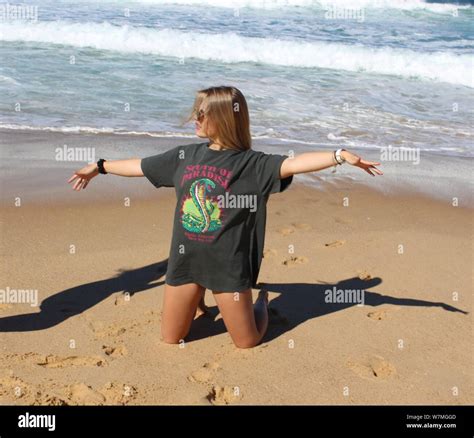 Being Funny On The Beach Stock Photo Alamy