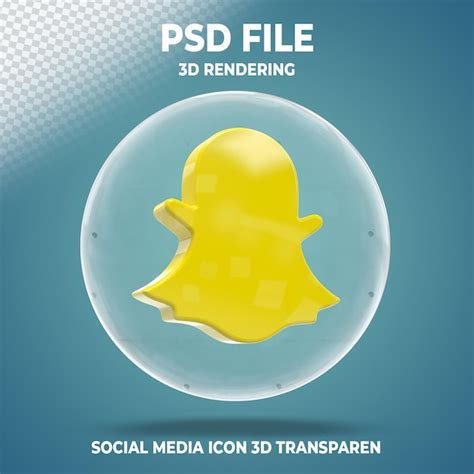 Icono De Snapchat 3d Con Estilo De Cristal Archivo Psd Premium