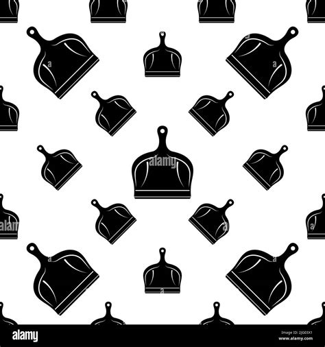 Dust Pan Icon Seamless Pattern Dust Cleaning Collecting Utensil Vector