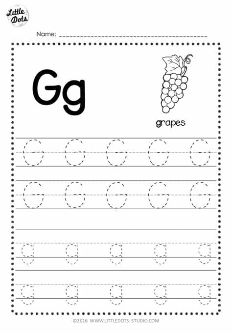 Free Letter G Tracing Worksheets