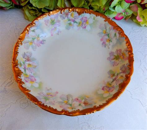 Gorgeous Antique Tandv Limoges Porcelain Bowl ~ Floral ~ Gold Gilt
