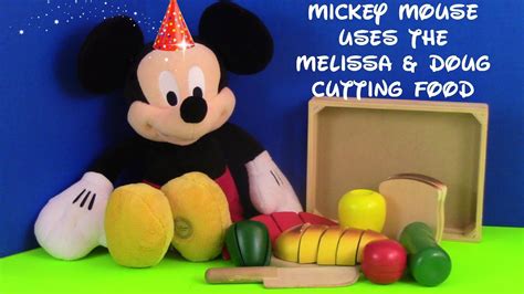 Mickey Mouse Uses The Melissa And Doug Cutting Food Set Youtube