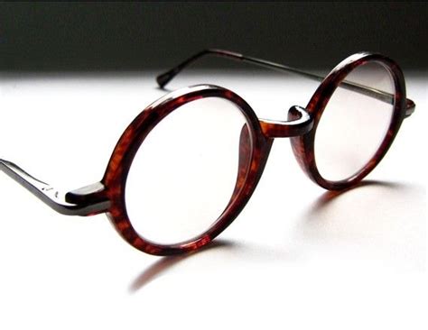 Vintage 80s Round Tortoise Eyeglass Frames Eye Wear Glasses Fashion