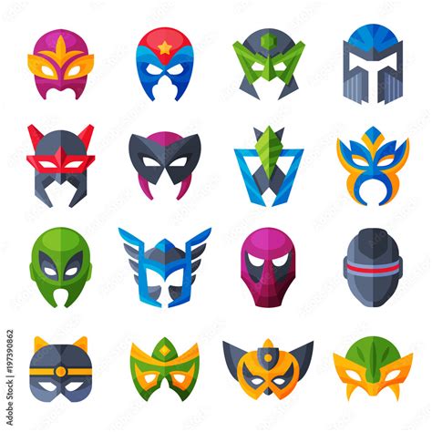 Hero Mask Vector Superhero Face Masque And Masking Cartoon Character