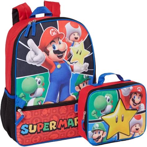 Super Mario Backpack With Lunch Box Mario Kids Backpack 2 Piece Set 16