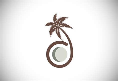 Logo Kelapa Template Desain Logo Ikon Vektor Minuman Kelapa Ilustrasi