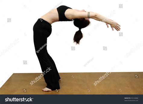 Woman Practicing Yoga Making Backbend On Stock Photo 93124666
