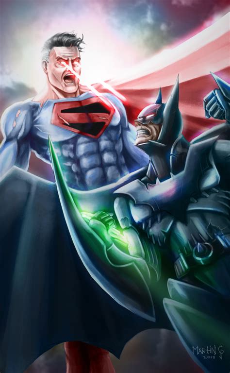 Artstation Illustrationbatman Vs Superman Kingdom Come