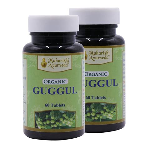 Pack Of 2 Organic Guggul 60 Tablets Pack Each Keralaspecial