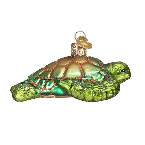 Green Sea Turtle Blown Glass Christmas Ornament By Old World Christmas