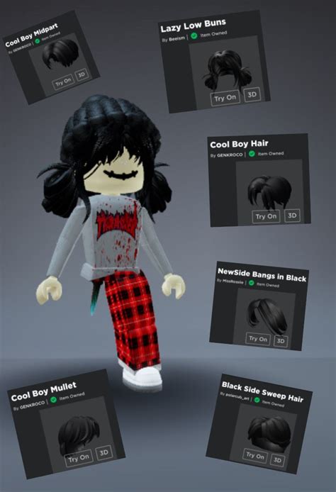 Hair Combo In 2021 Roblox Funny Cool Avatars Roblox Shirt