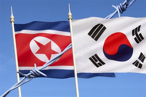 Flags Of North And South Korea Stock Photo Image Of Symbol