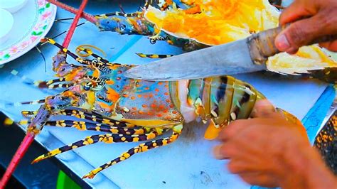 Thai Street Food Giant Rainbow Lobster Monster Seafood In Hua Hin Thailand Win Big Sports