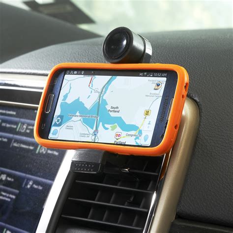Clip On Car Air Vent Cell Phone Holder Pivots For Easy Viewing With A