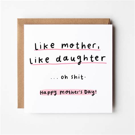 Like Mother Like Daughter Mothers Day Card By Arrow T Co
