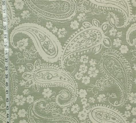 Paisley Fabric Grey Green Floral Woven Upholstery From Brick House