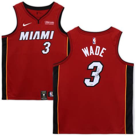 Dwyane Wade Autographed Miami Heat Red Nike Jersey Fanatics Ebay