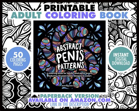 Abstract Penis Patterns Penis Coloring Book 50 Printable Coloring