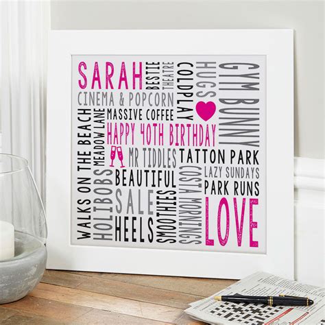 Whether it's for a birthday, anniversary, or just to say thanks, we've found 88. Personalized 40th Birthday Gifts For Her | Chatterbox Walls