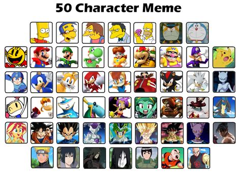 My 50 Favorite Character Meme By Mslash67 Production On Deviantart