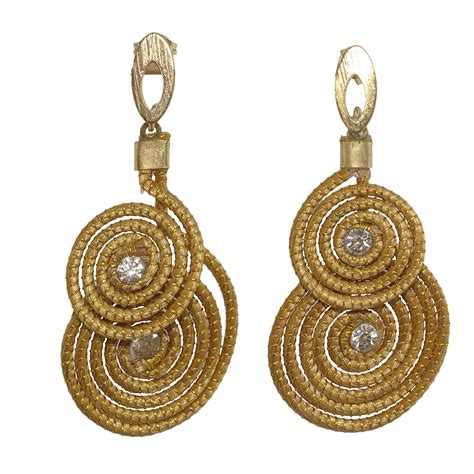 18k Gold Plated Golden Grass Dangle Earrings From Brazil Spirals Of Gold Novica