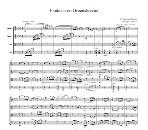 It features sweeping expressive phrases reminiscent of the fantasia on a theme by thomas tallis. Vaughan-Williams Fantasia on Greensleeves, CV201 - Tradebit