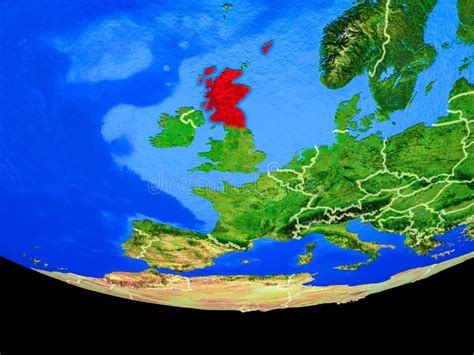 Map Of Scotland On 3d Earth Stock Illustration Illustration Of Earth