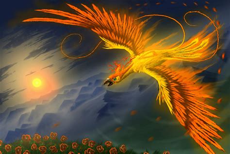 Rise Phoenix Myth Fire Bird Phoenix Minimalism Wallpaper