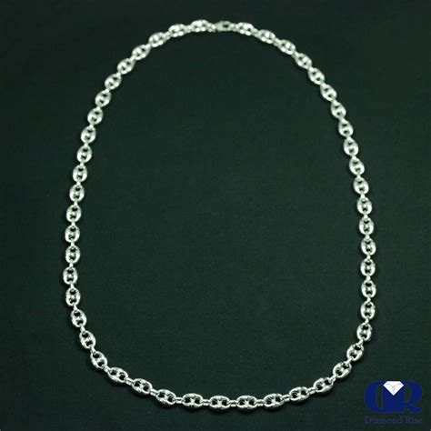 Mens Puff Mariner Link Chain Necklace In 925 Sterling Silver 9 Mm 26 Ebay