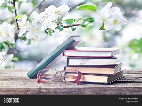 Pile Books Glasses Image And Photo Free Trial Bigstock